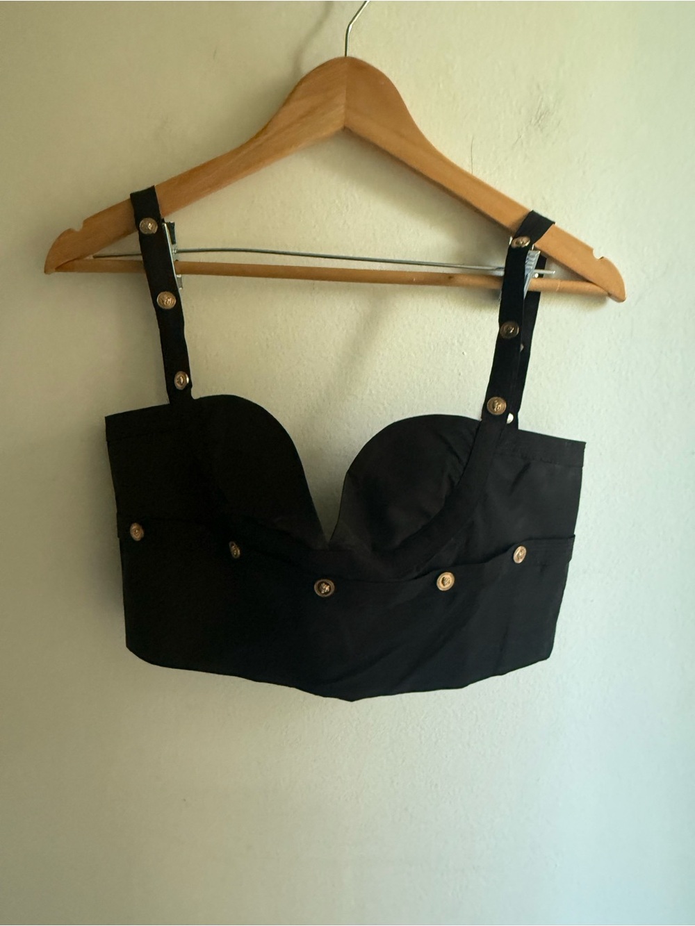 Medusa Head Embellished Satin Corset Bustier Top • Black/Gold • Size L • NWT - Picture 2 of 9